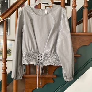 Xhilaration white and silver long sleeved blouse in size XL.